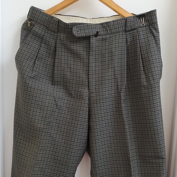 🤩Vintage Meyer By R Men's Gray Checkered Dress Pants Size 32" Waist - Picture 2 of 16